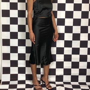 Black Satin Skirt